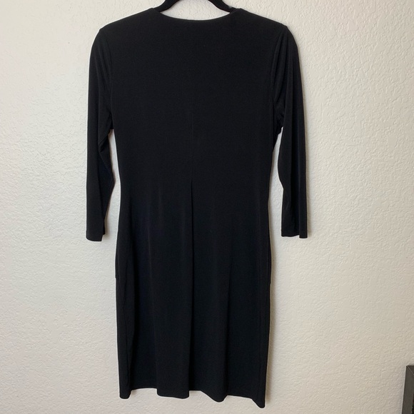 Calvin Klein: Black Slinky Gold Zipper Dress Small - Picture 5 of 7